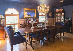 elegant blue dining room