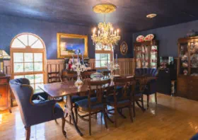 elegant blue dining room