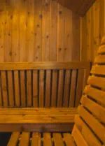 sauna with seating for four in vacation rental