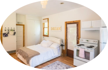 deluxe suite with stove and refridgerator