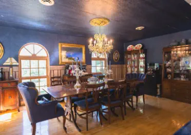 elegant blue dining room