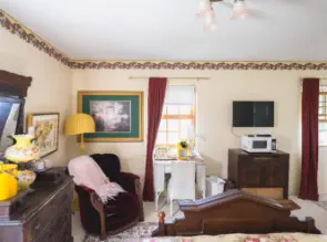 victorian themed sitting room in vacation rental near lake superior